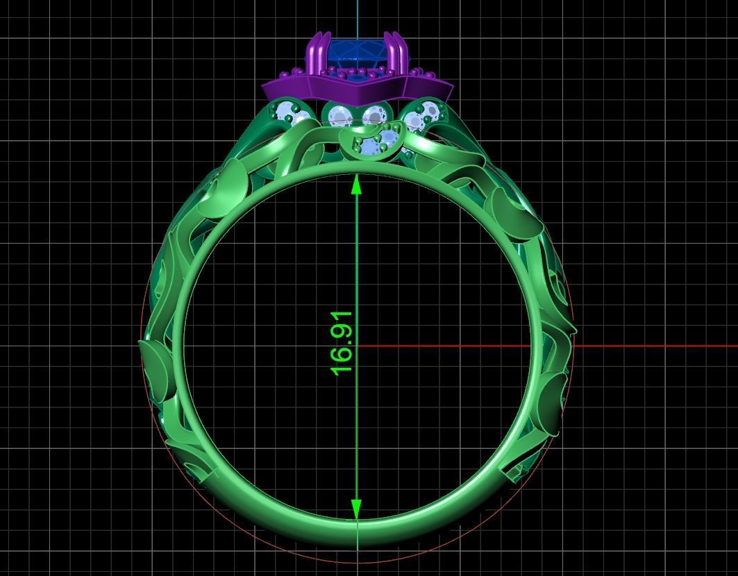 vintage double engagement ring  wedding band1347 3D print model_66