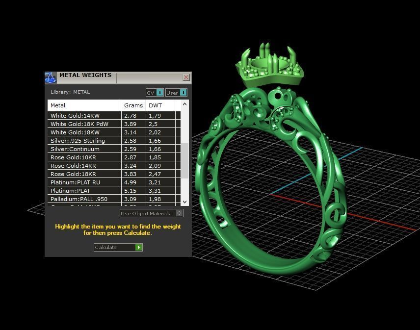 vintage double engagement ring  wedding band1347 3D print model_9