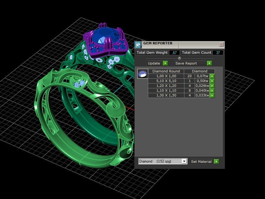 vintage double engagement ring  wedding band1347 3D print model_67