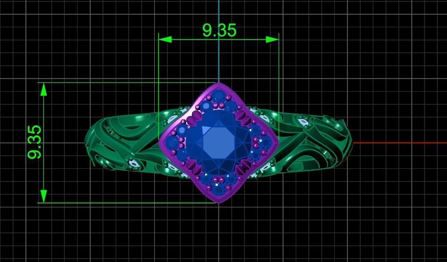 vintage double engagement ring  wedding band1347 3D print model_13