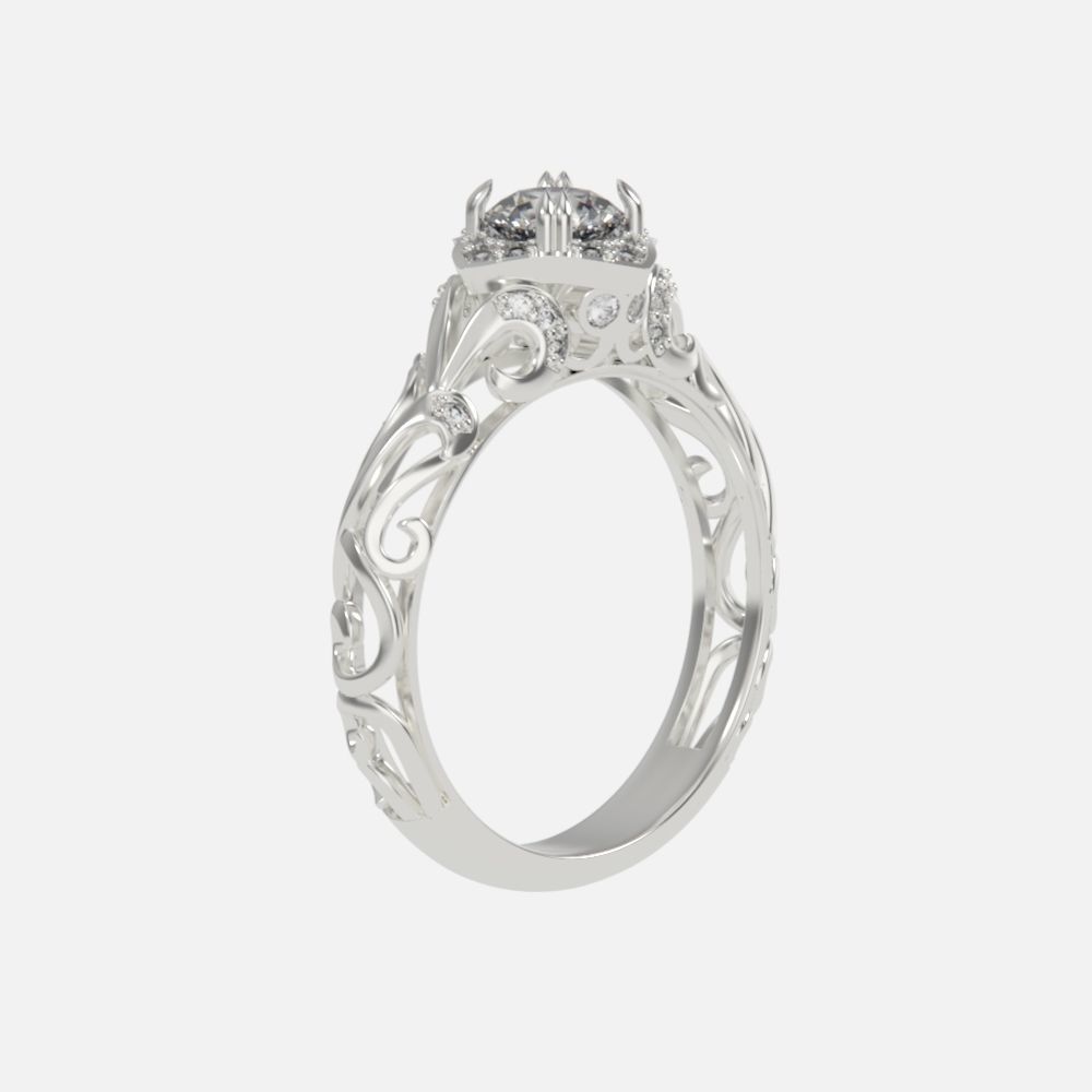 vintage double engagement ring  wedding band1347 3D print model_24