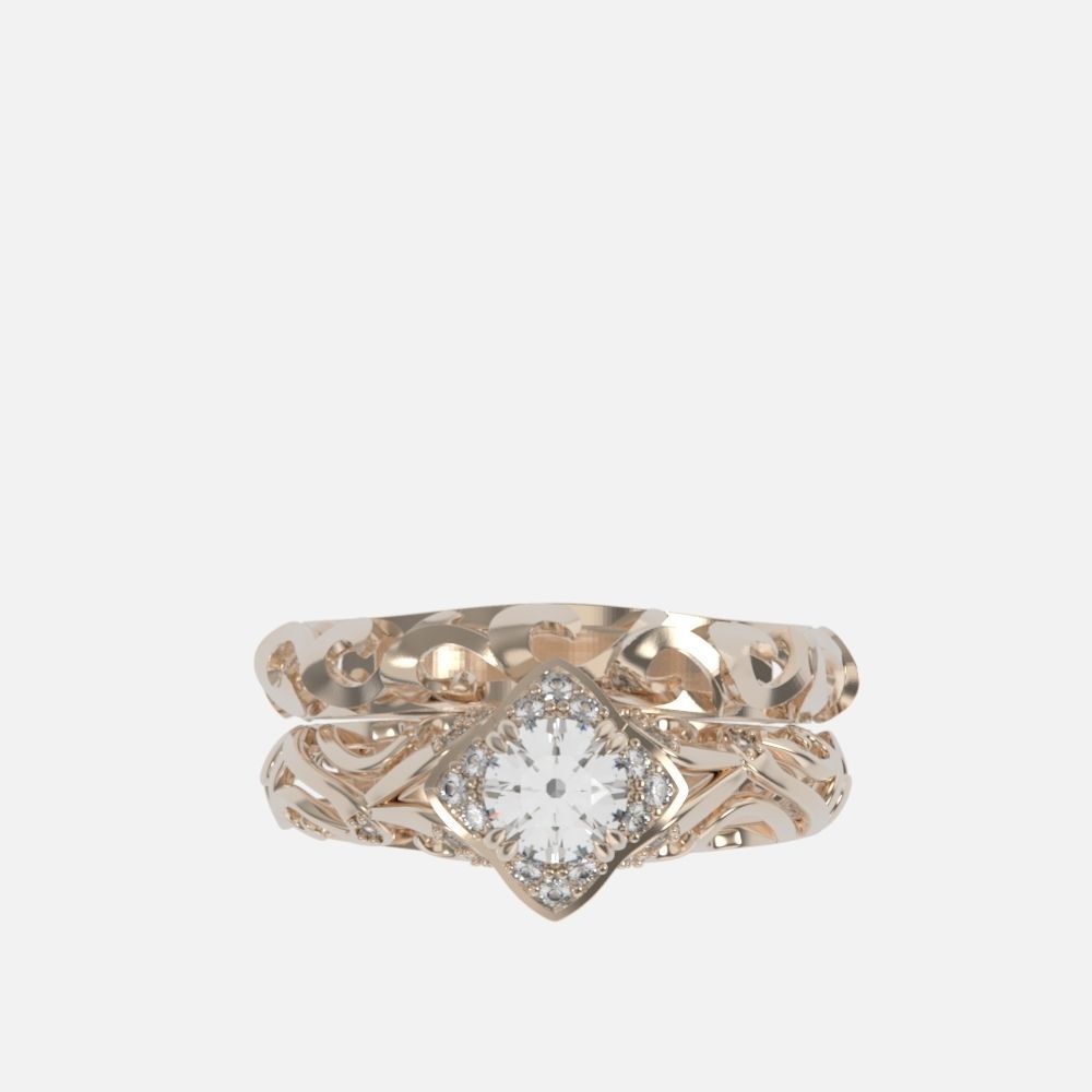 vintage double engagement ring  wedding band1347 3D print model_57