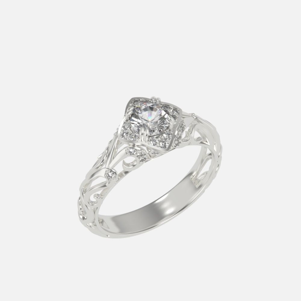 vintage double engagement ring  wedding band1347 3D print model_16