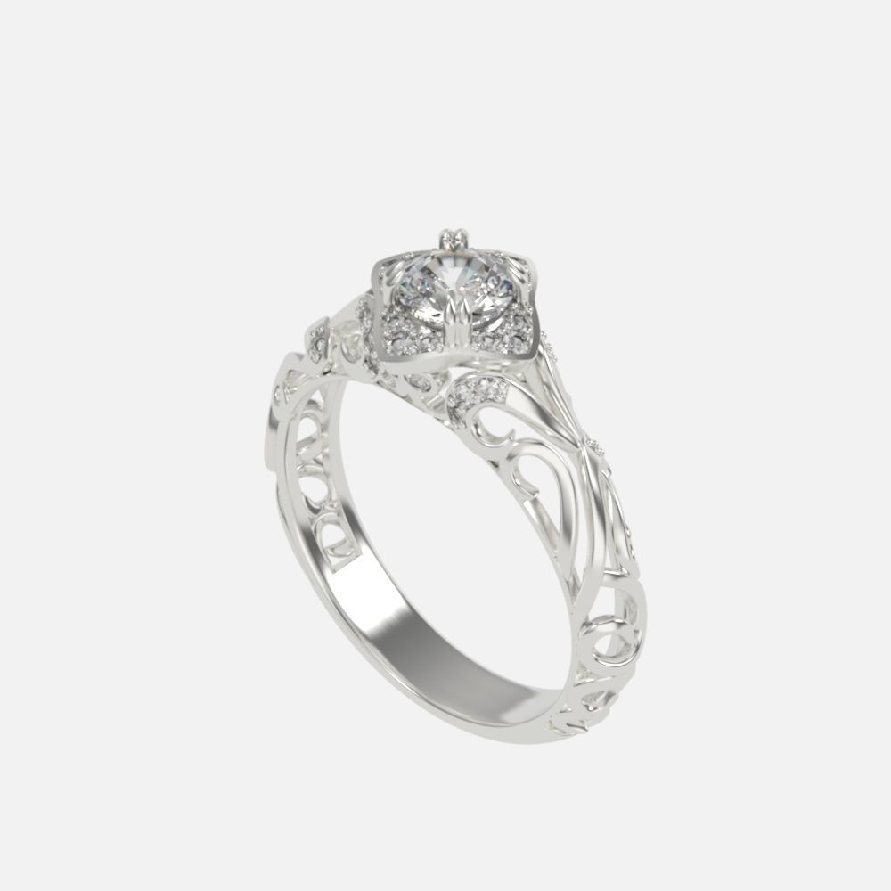 vintage double engagement ring  wedding band1347 3D print model_17