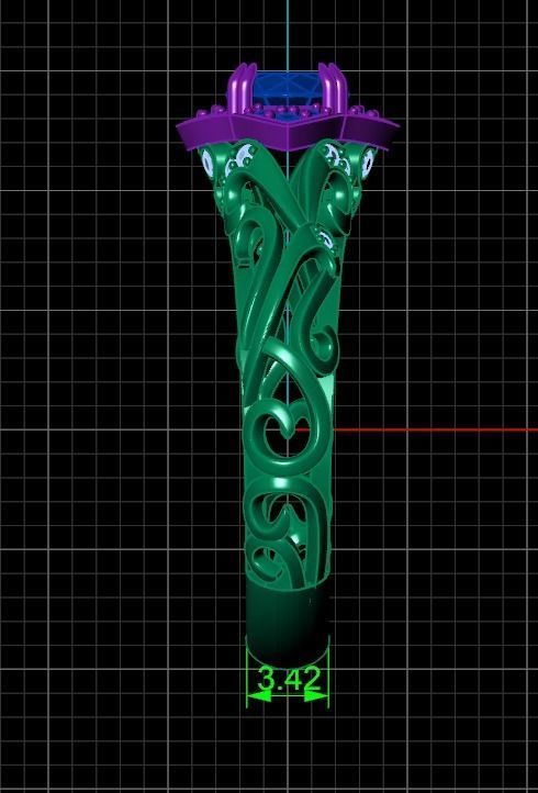 vintage double engagement ring  wedding band1347 3D print model_36