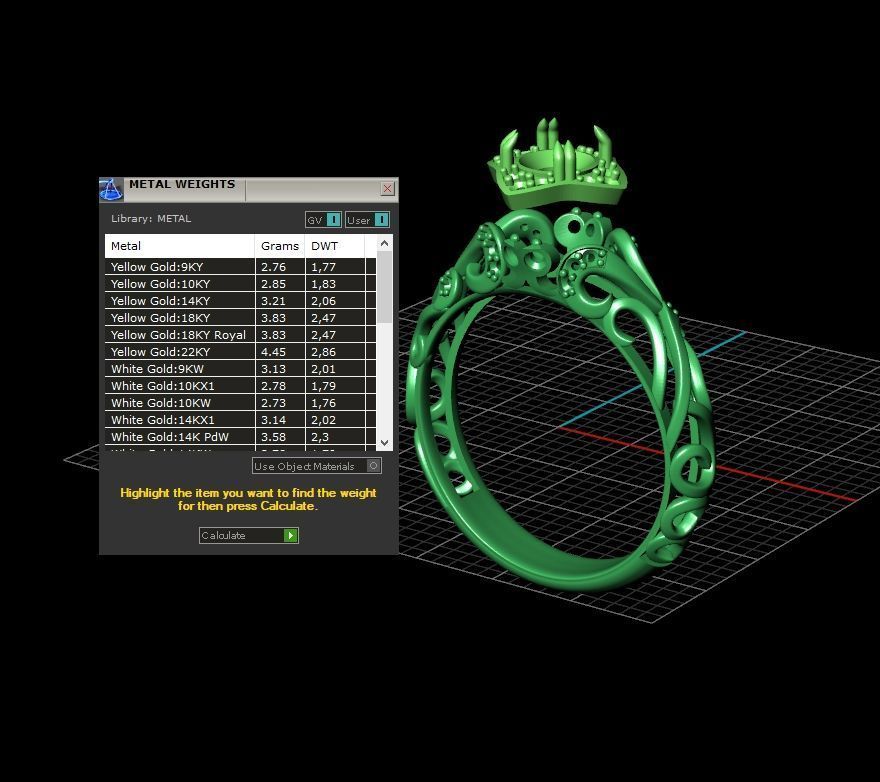 vintage double engagement ring  wedding band1347 3D print model_8