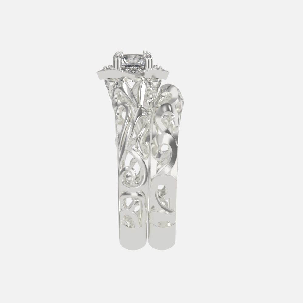 vintage double engagement ring  wedding band1347 3D print model_43