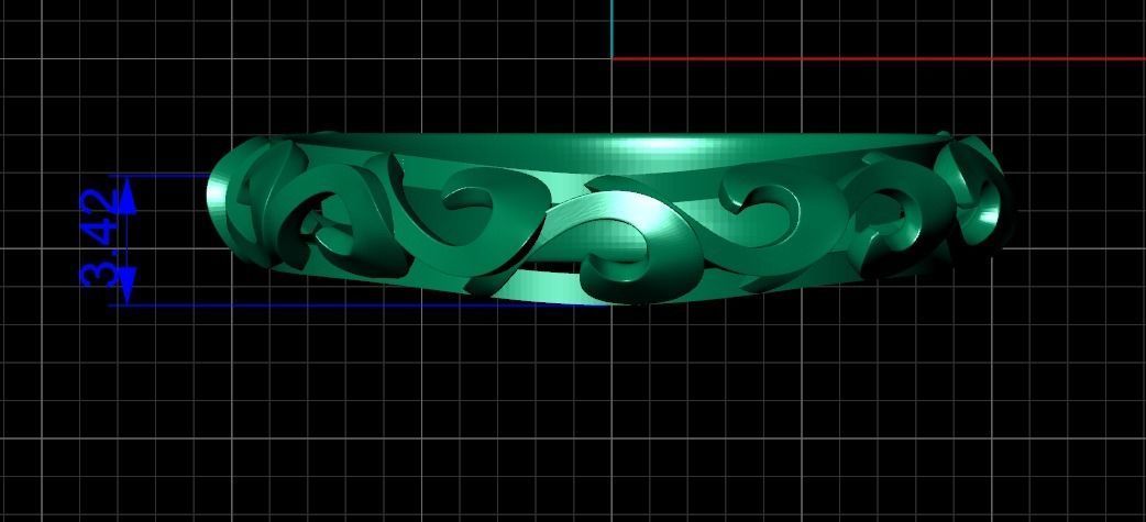 vintage double engagement ring  wedding band1347 3D print model_26