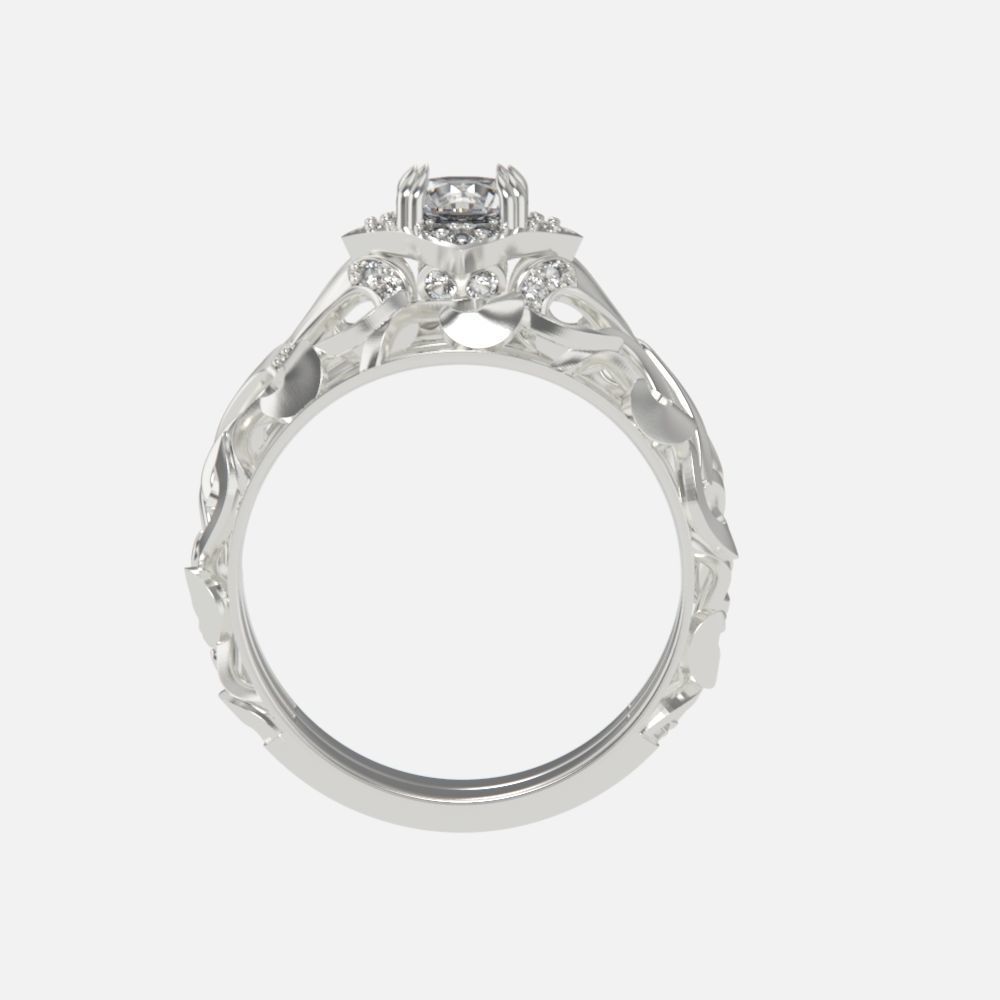 vintage double engagement ring  wedding band1347 3D print model_44