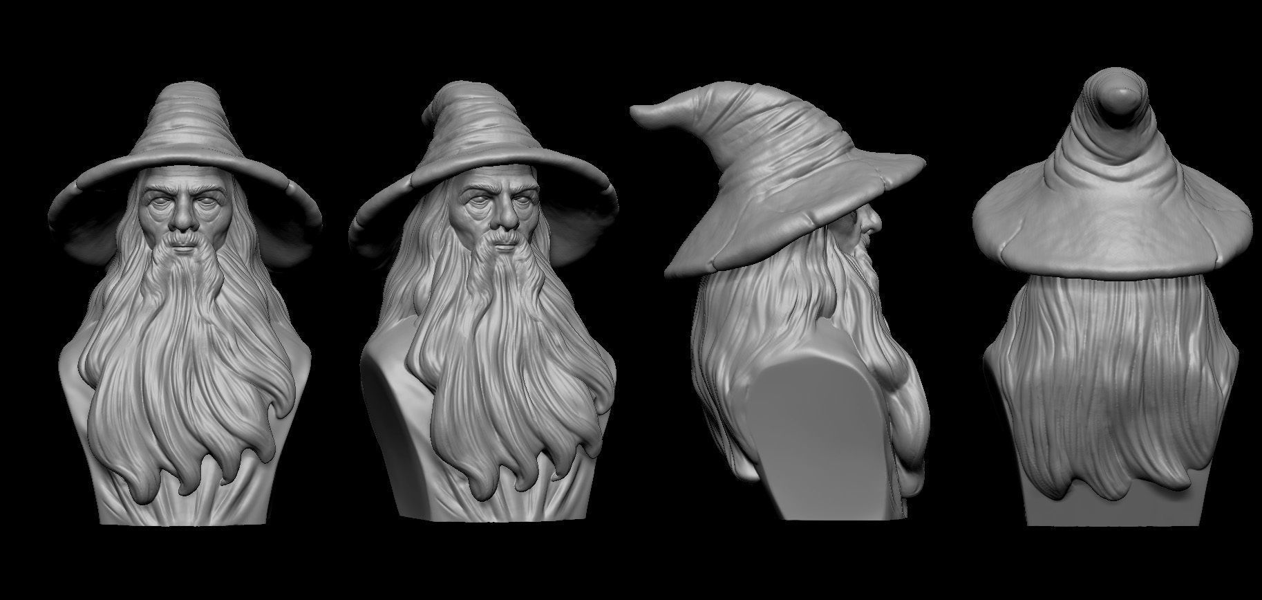Gandalf Bust 3D print model_2