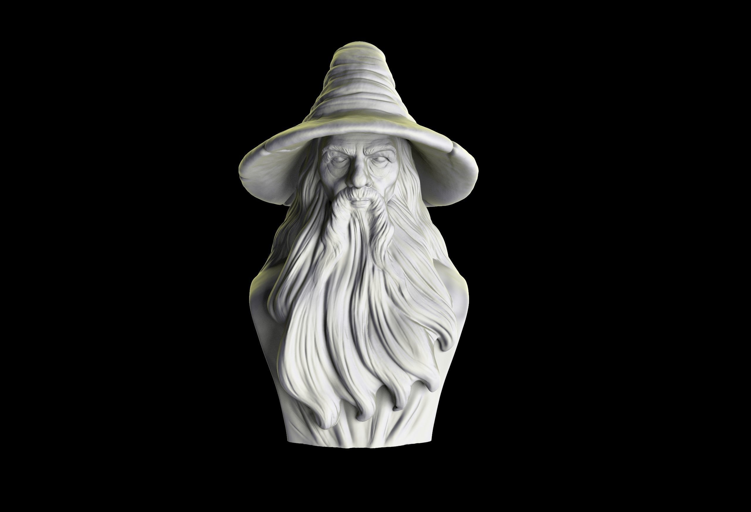 Gandalf Bust 3D print model_1
