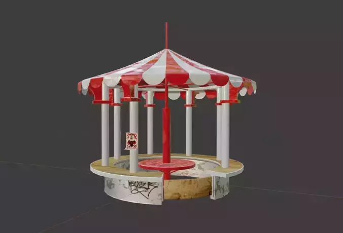 High Quality Circus Themed Gazebo 3D model