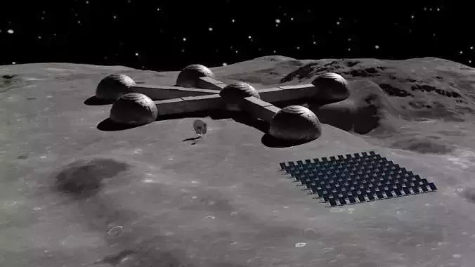 Moon base 3D model Low-poly 3D model