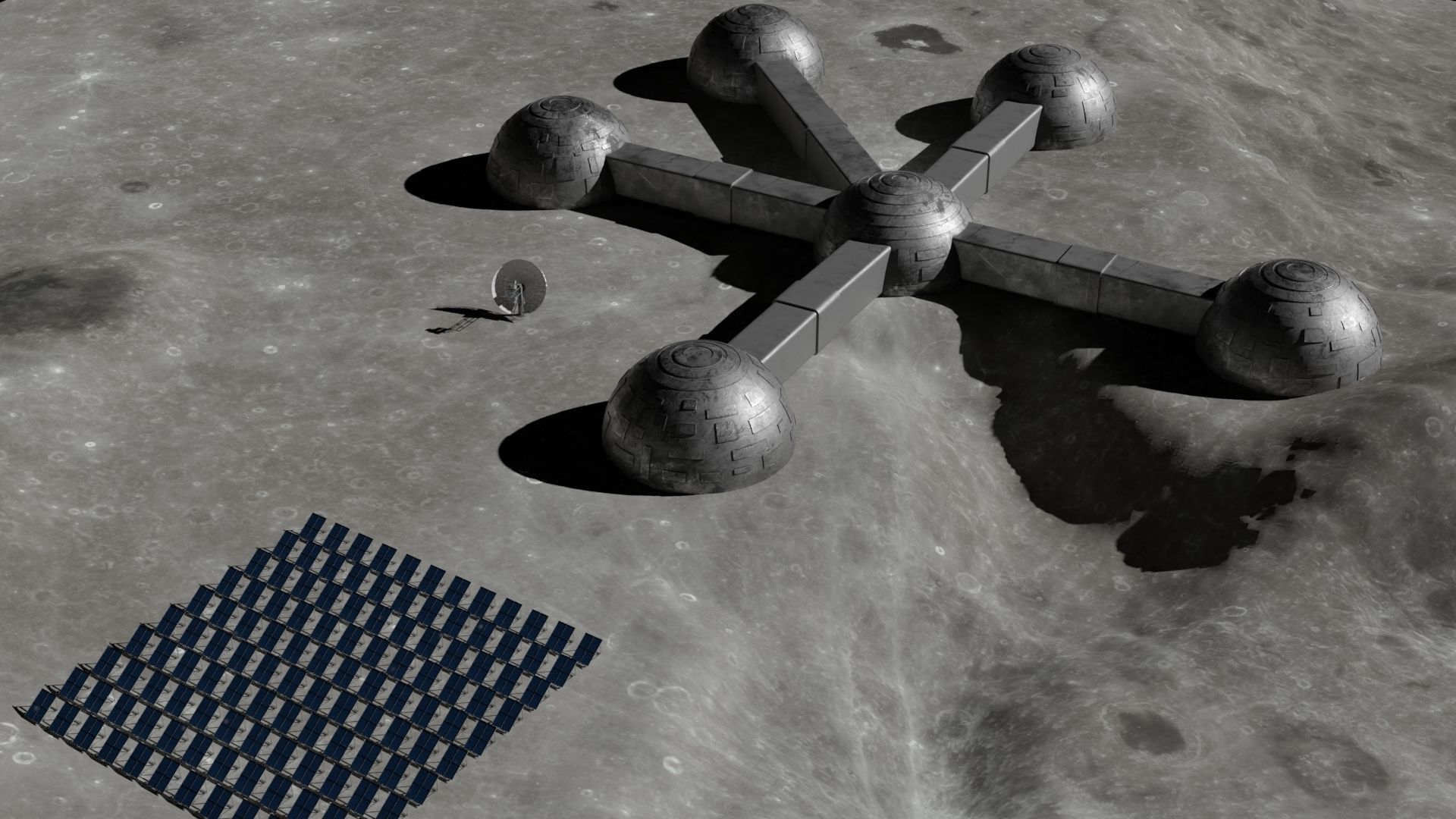 Moon base 3D model Low-poly 3D model_11