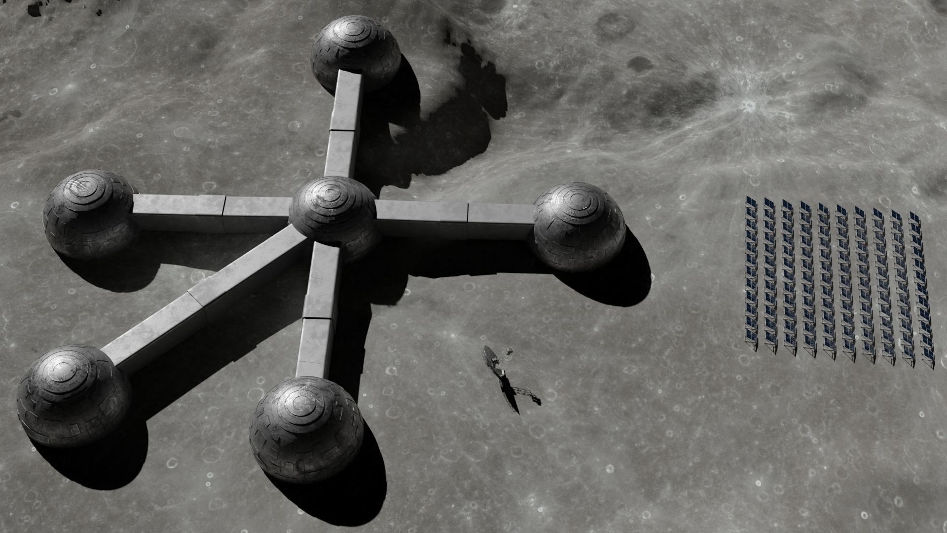 Moon base 3D model Low-poly 3D model_10