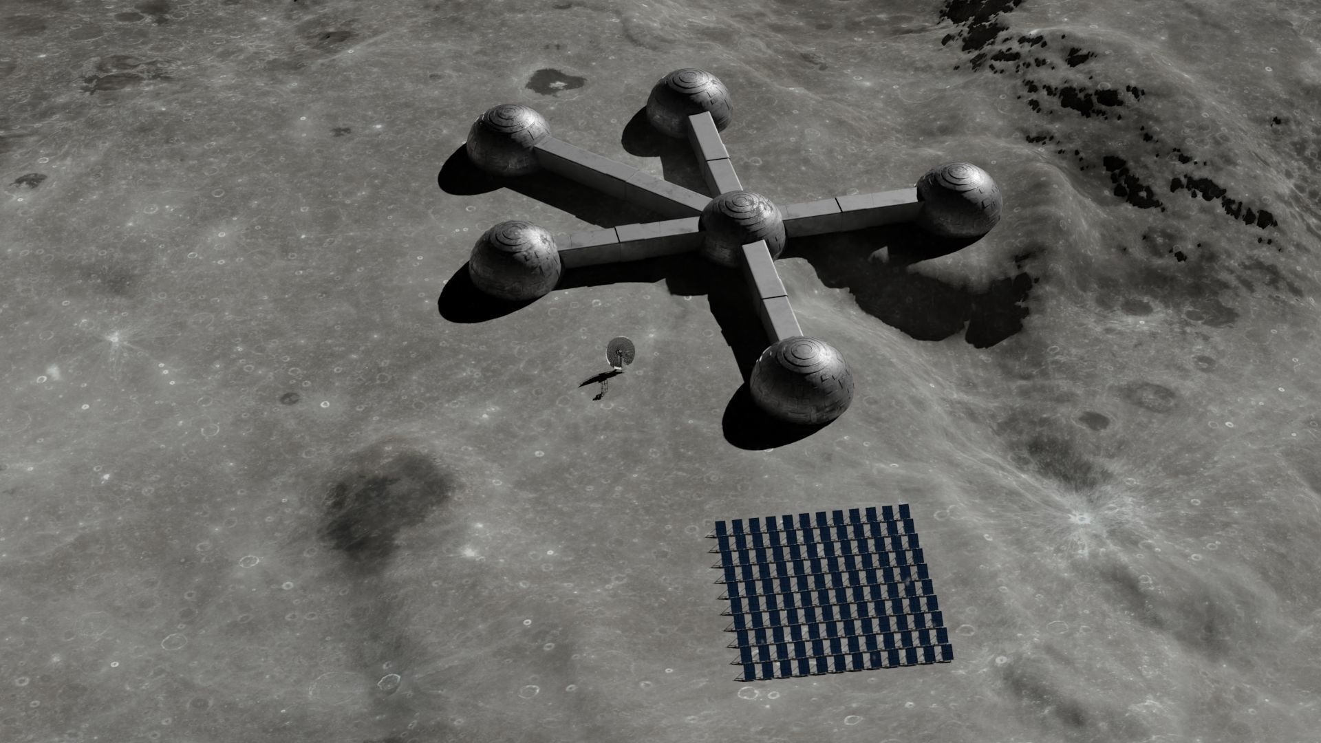 Moon base 3D model Low-poly 3D model_13