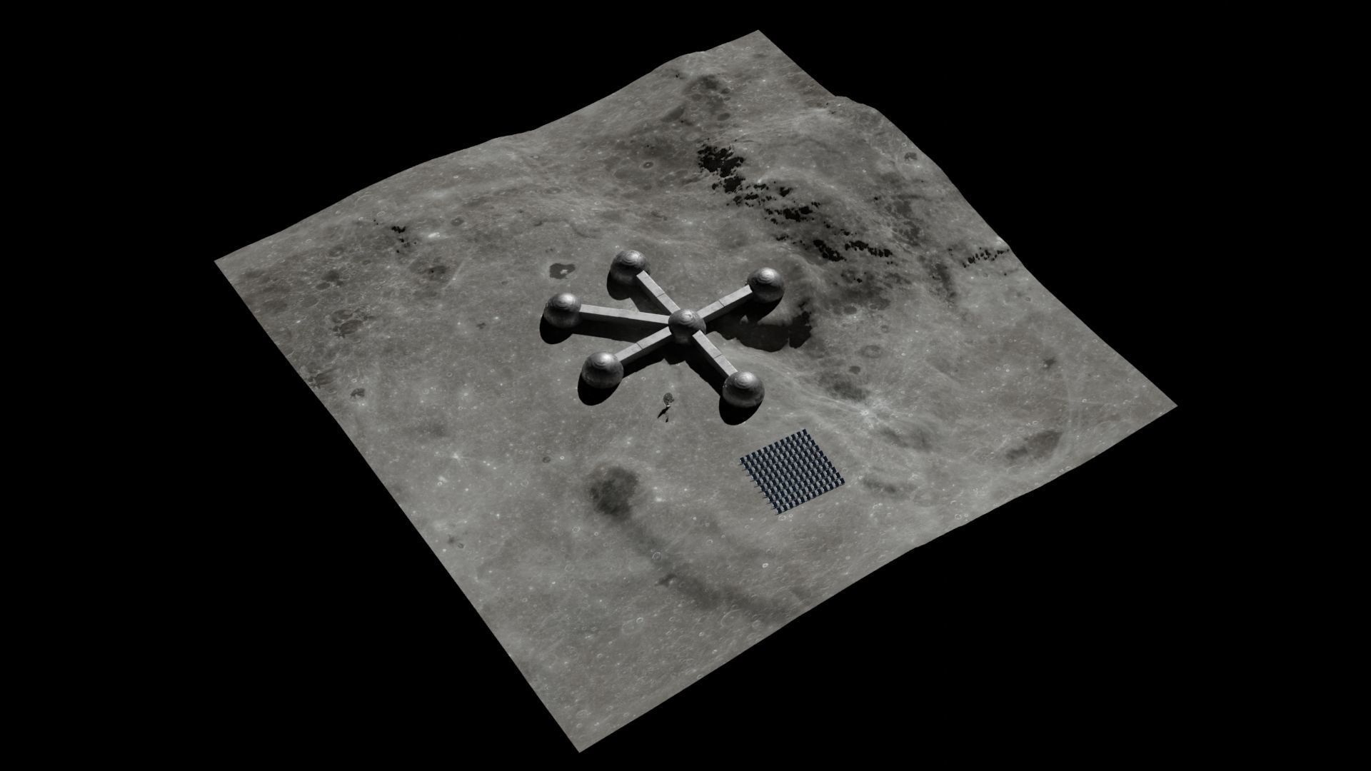 Moon base 3D model Low-poly 3D model_9