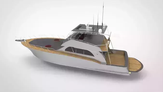Luxury Yacht 72ft 3D model