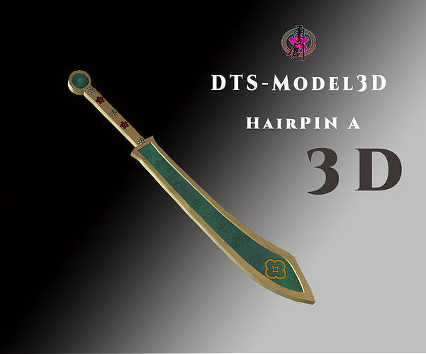 DTS - Model3D - HairPin A Low-poly 3D model