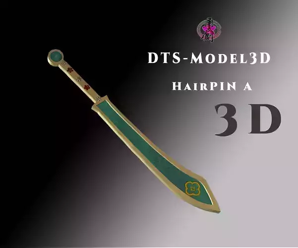 DTS - Model3D - HairPin A Low-poly 3D model