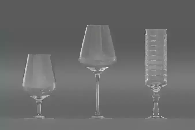 Selection of stylish and elegant royal glassware empty