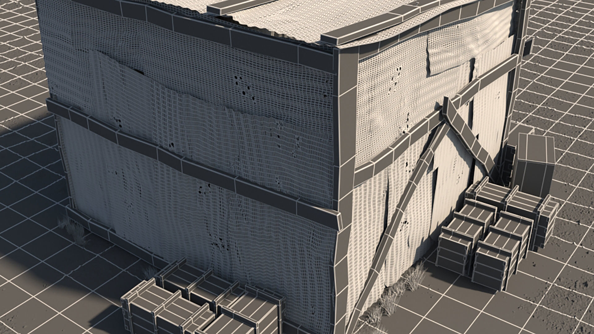 3D Wooden Shed model 3D model_11