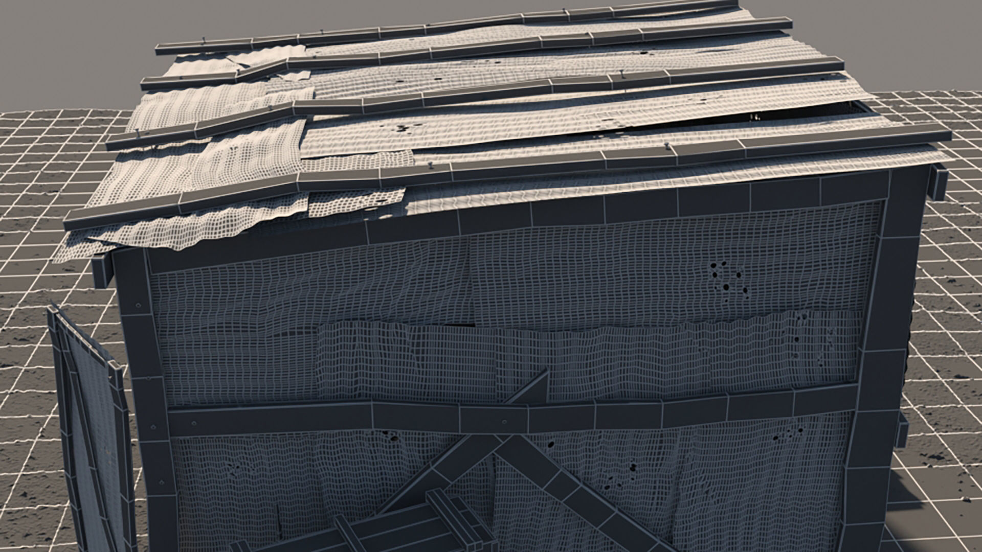 3D Wooden Shed model 3D model_7