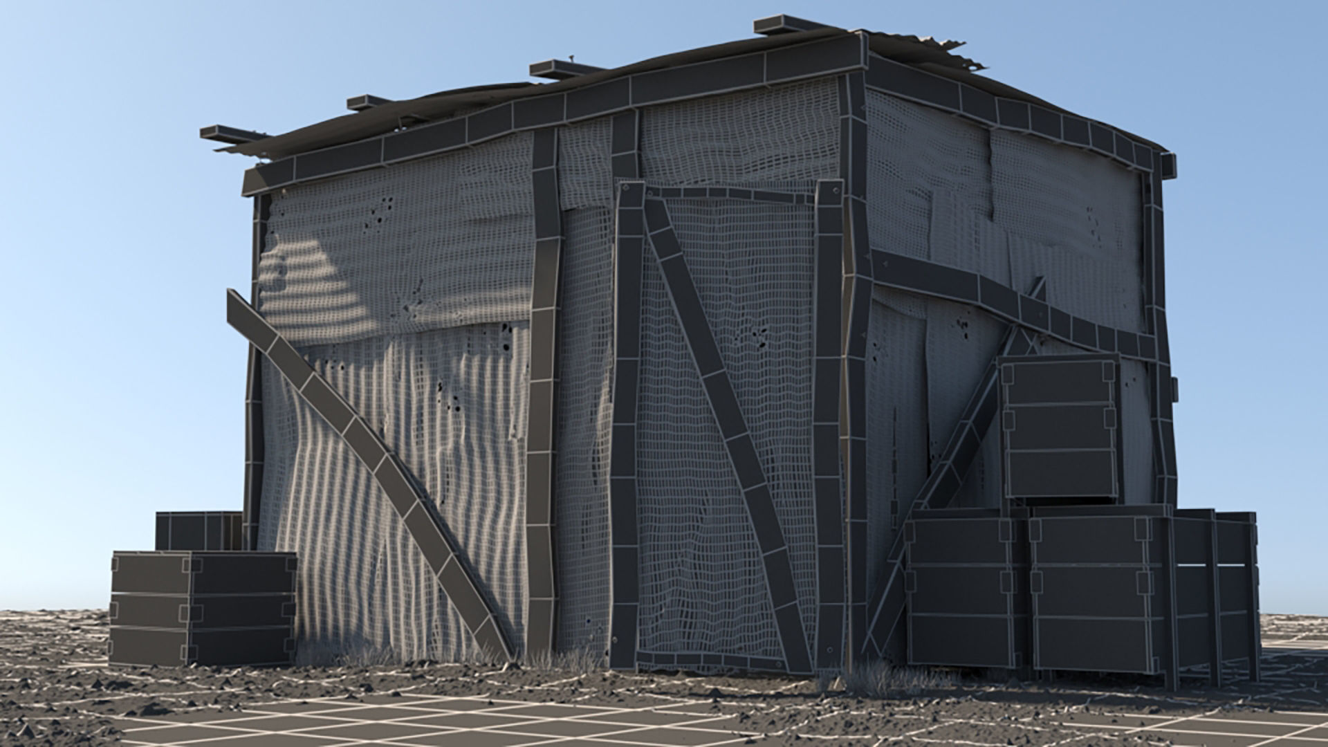 3D Wooden Shed model 3D model_1
