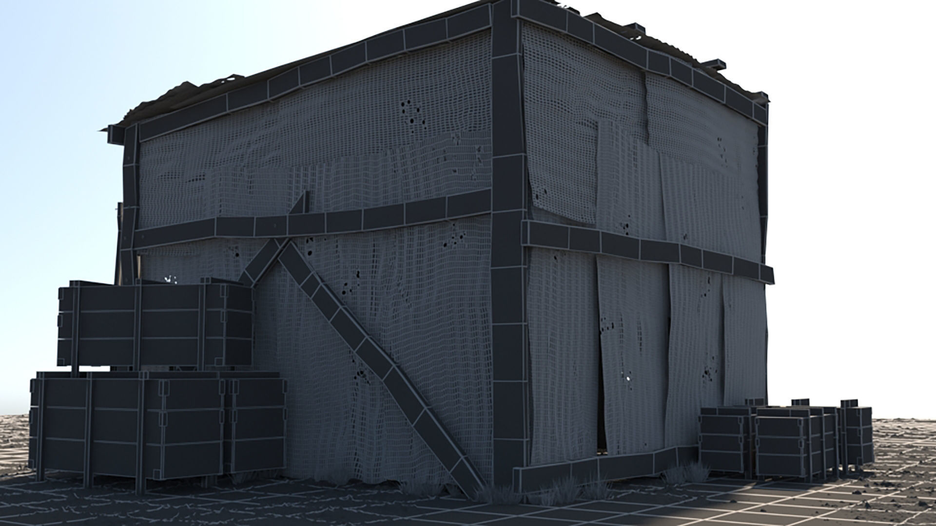 3D Wooden Shed model 3D model_9