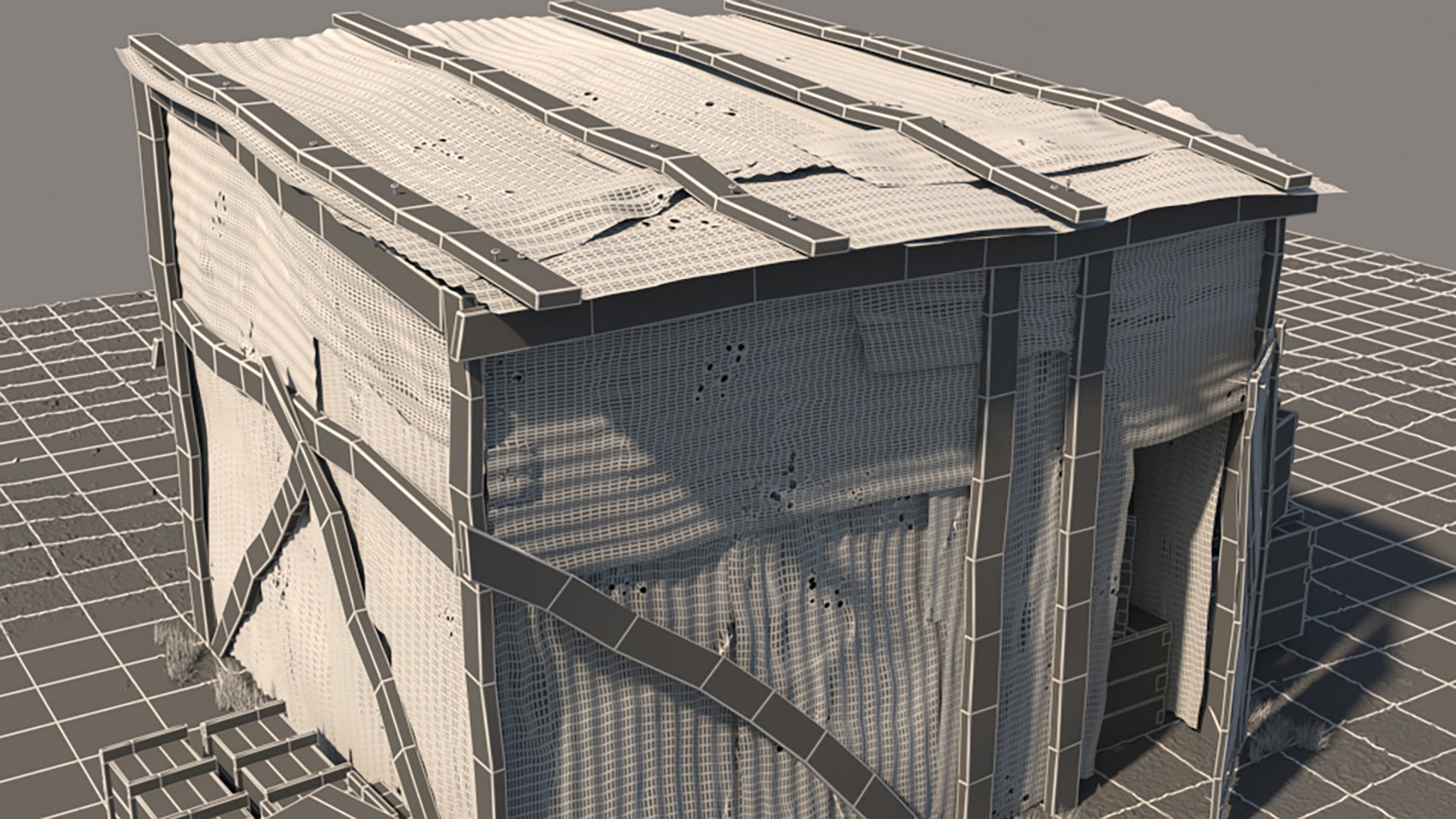 3D Wooden Shed model 3D model_3