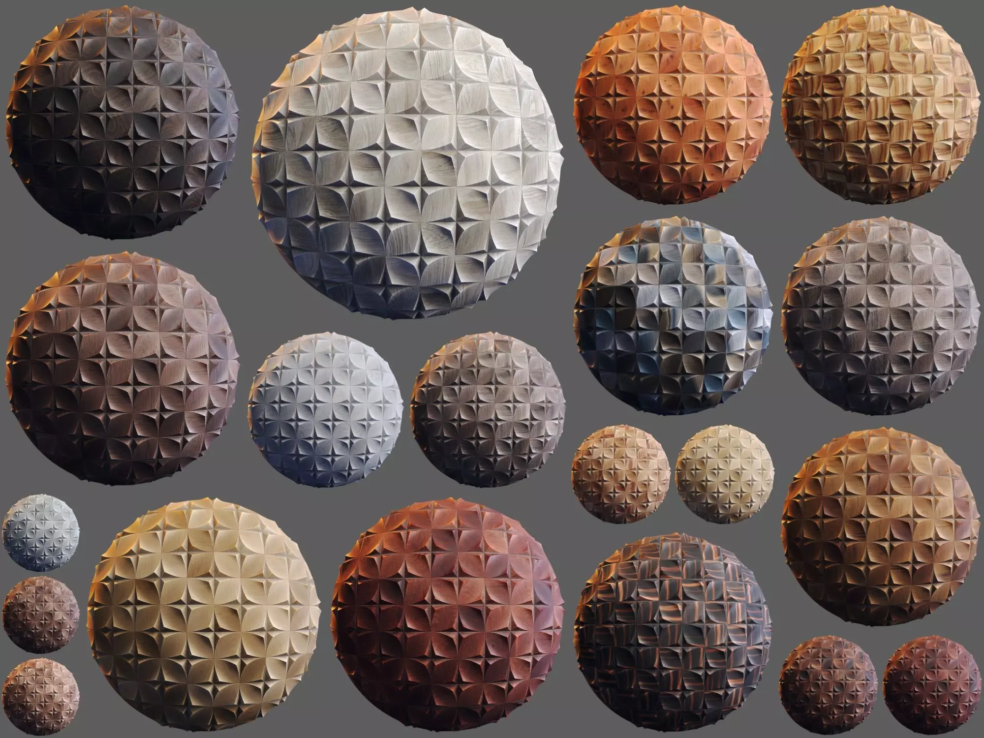 20 Wooden 3D Panel Materials - 02 - PBR - 4K Texture