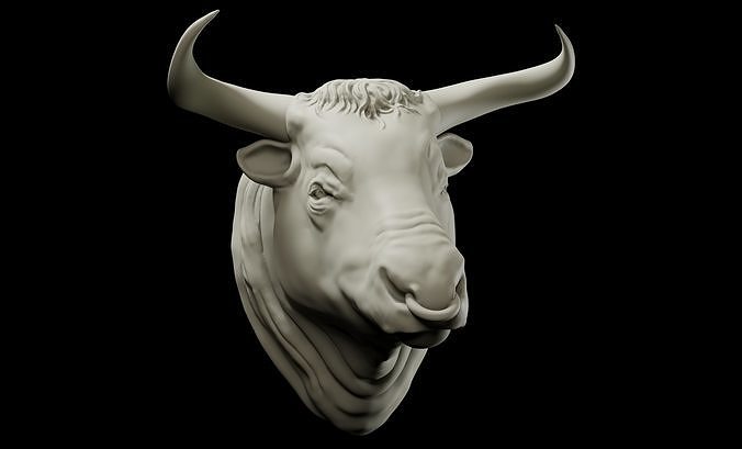 Bull head intended for 3D printing 3D print model
