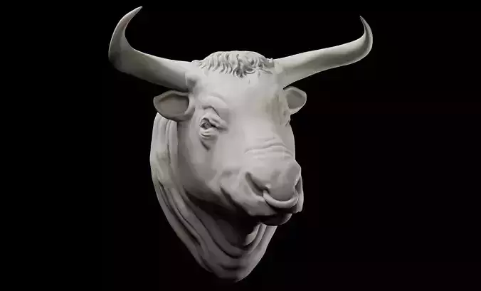 Bull head intended for 3D printing 3D print model