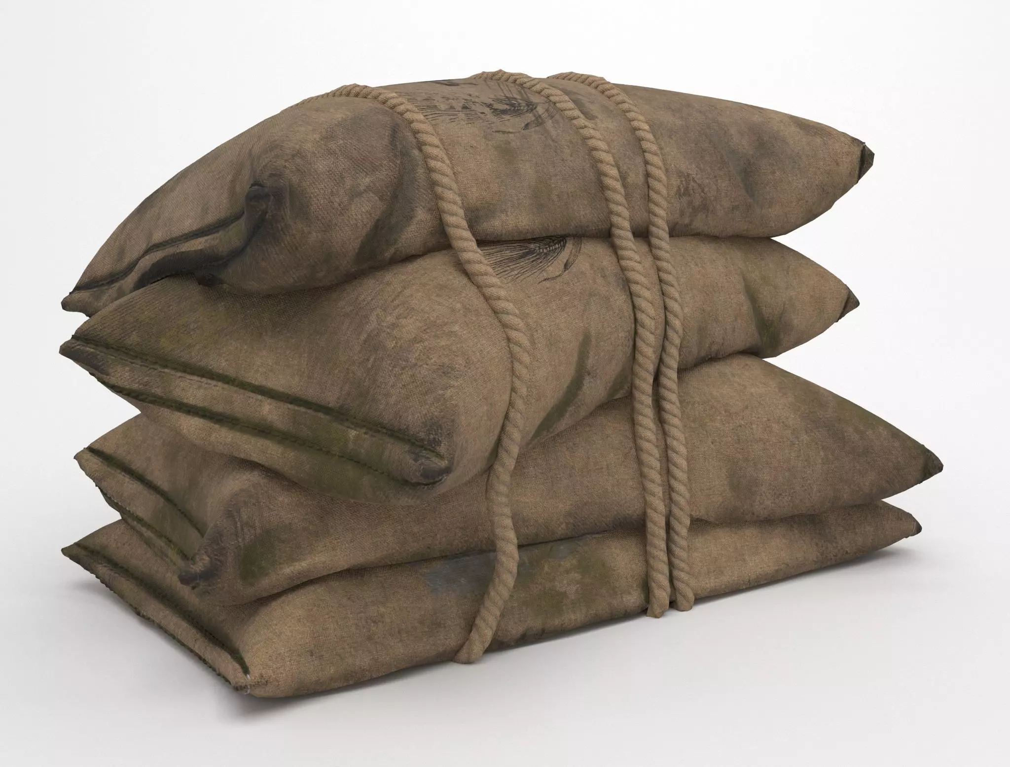 Old Medival Sacks Low-poly 3D model