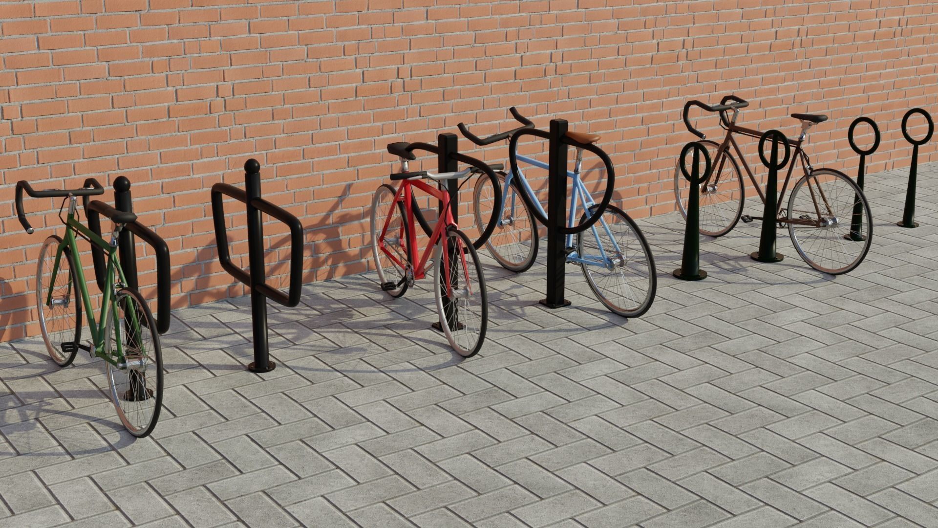 Street furnitures for bikes 3D model_4