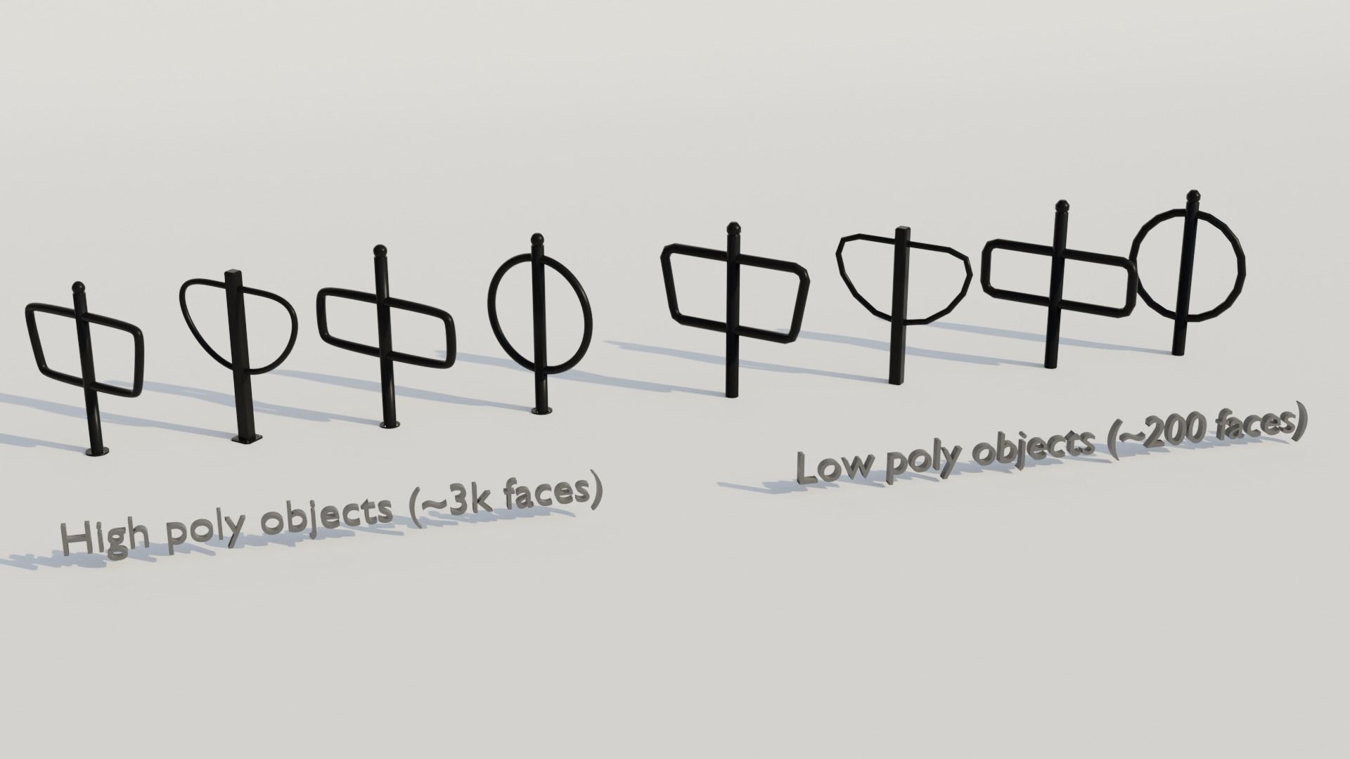 Street furnitures for bikes 3D model_11