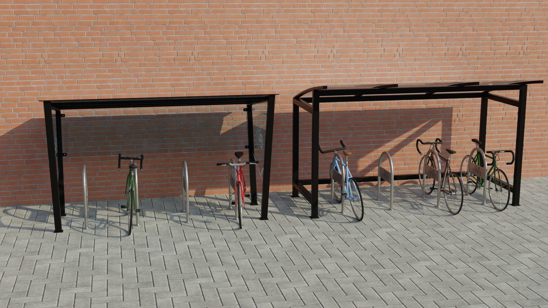 Street furnitures for bikes 3D model_7