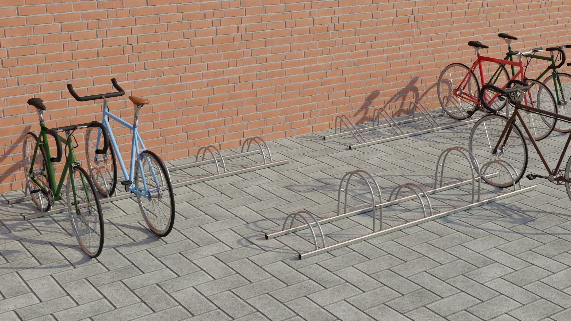 Street furnitures for bikes 3D model_1