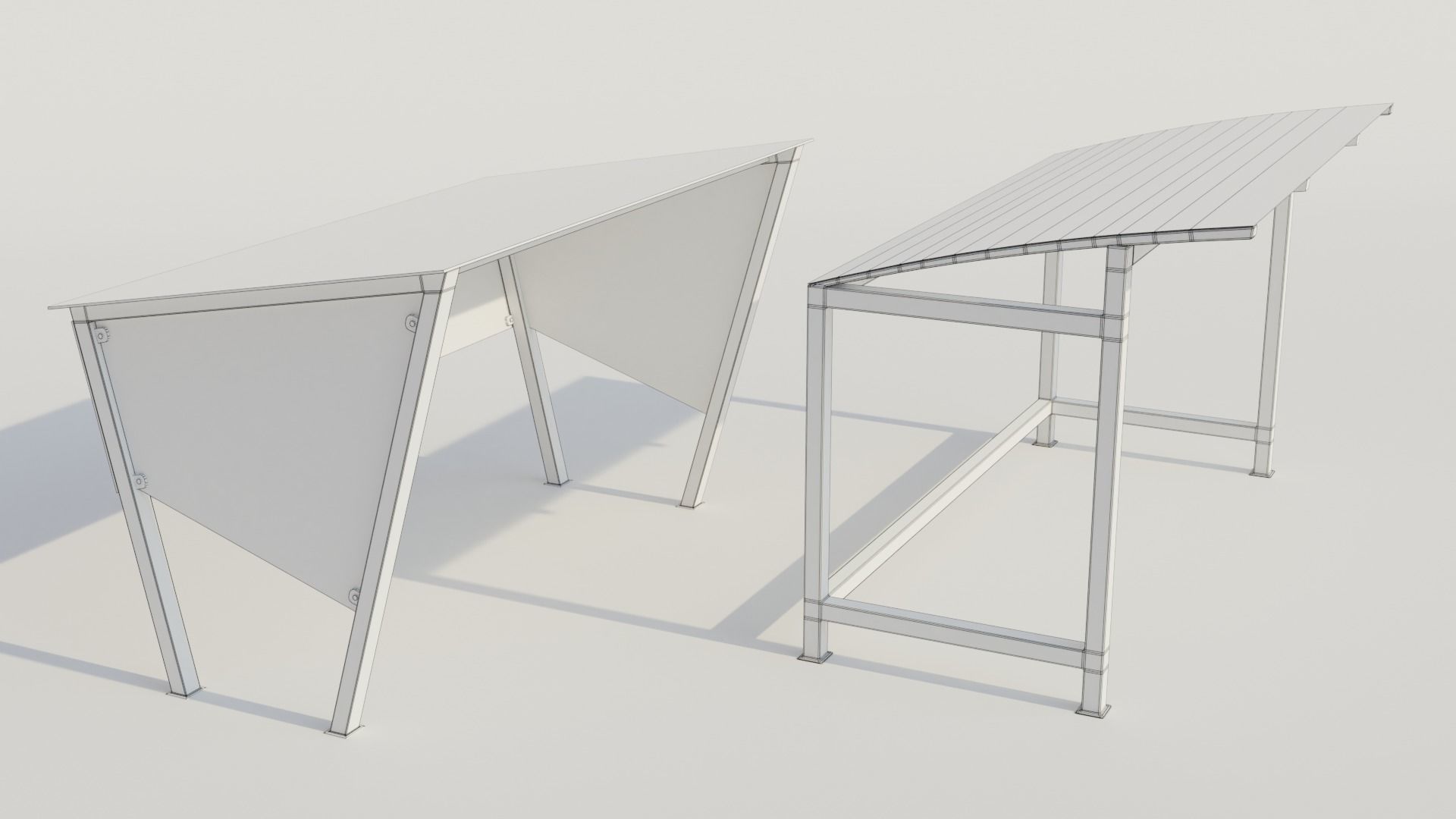 Street furnitures for bikes 3D model_18