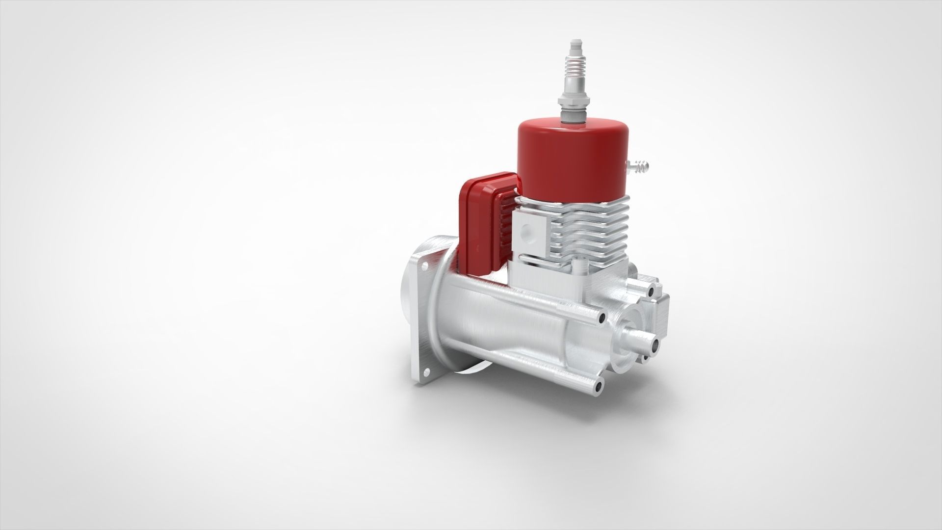 Engine Motor single piston 3D model_6