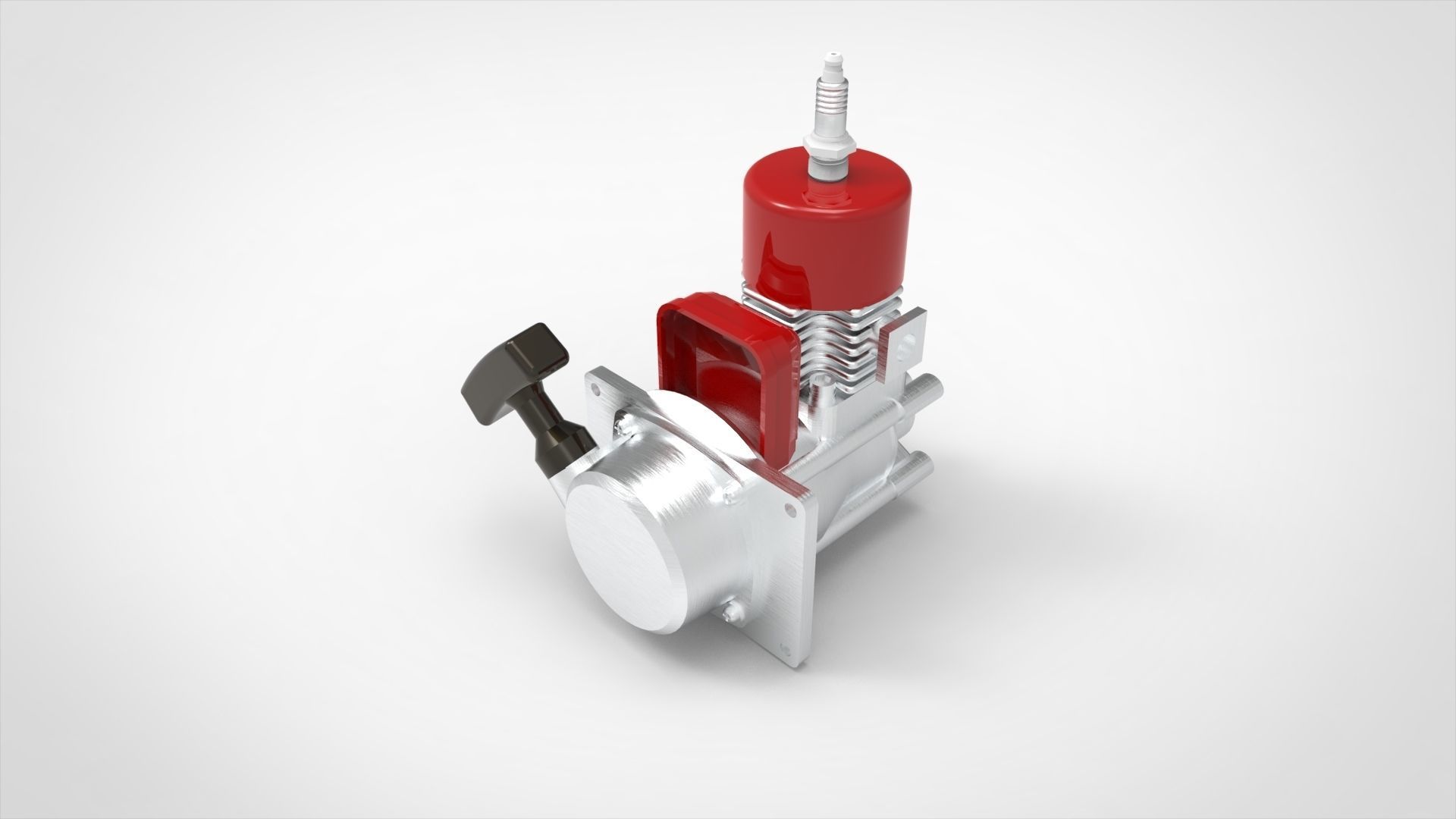 Engine Motor single piston 3D model_4