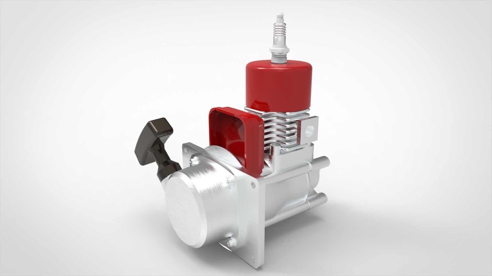Engine Motor single piston 3D model_2