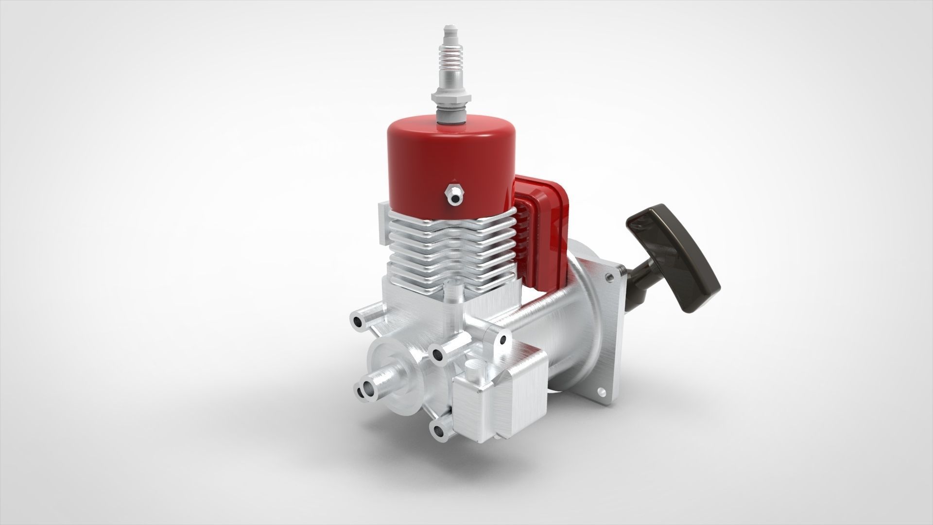 Engine Motor single piston 3D model_5