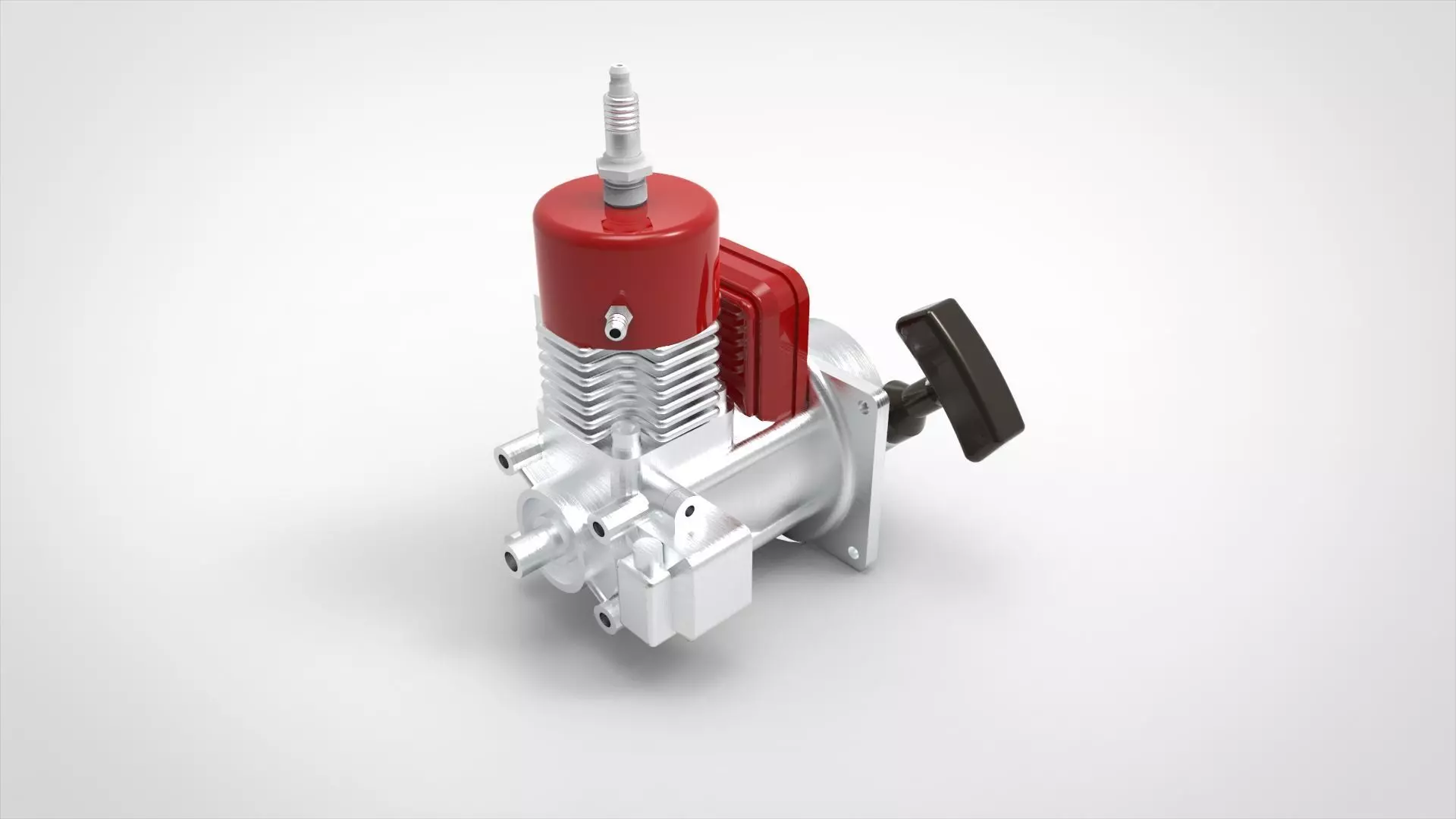 Engine Motor single piston 3D model_0