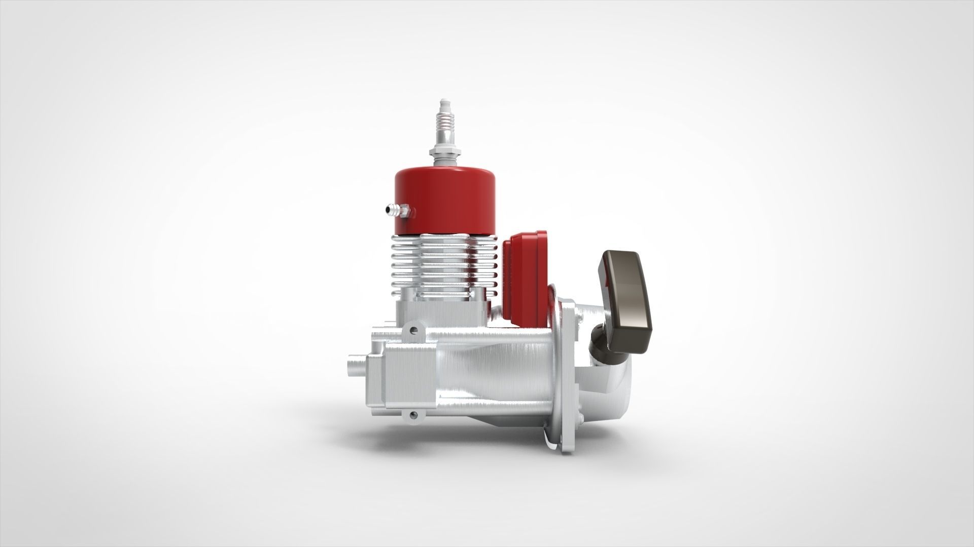 Engine Motor single piston 3D model_1