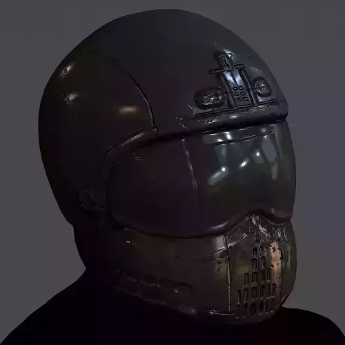 Gas mask helmet 3d model scifi Low-poly Low-poly 3D model