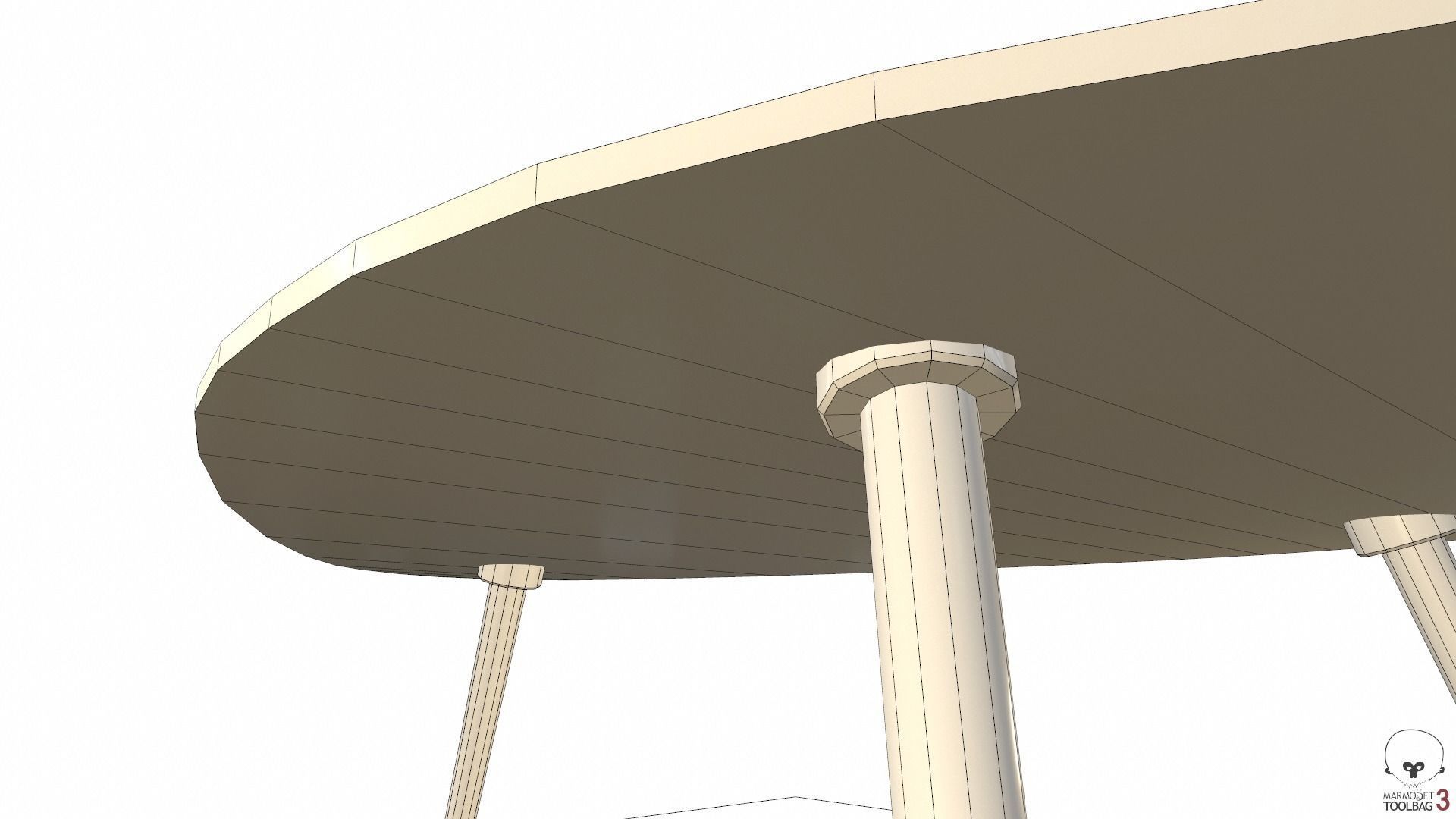 Article Amoeba Wood Coffee Table Lowpoly model Low-poly 3D model_15