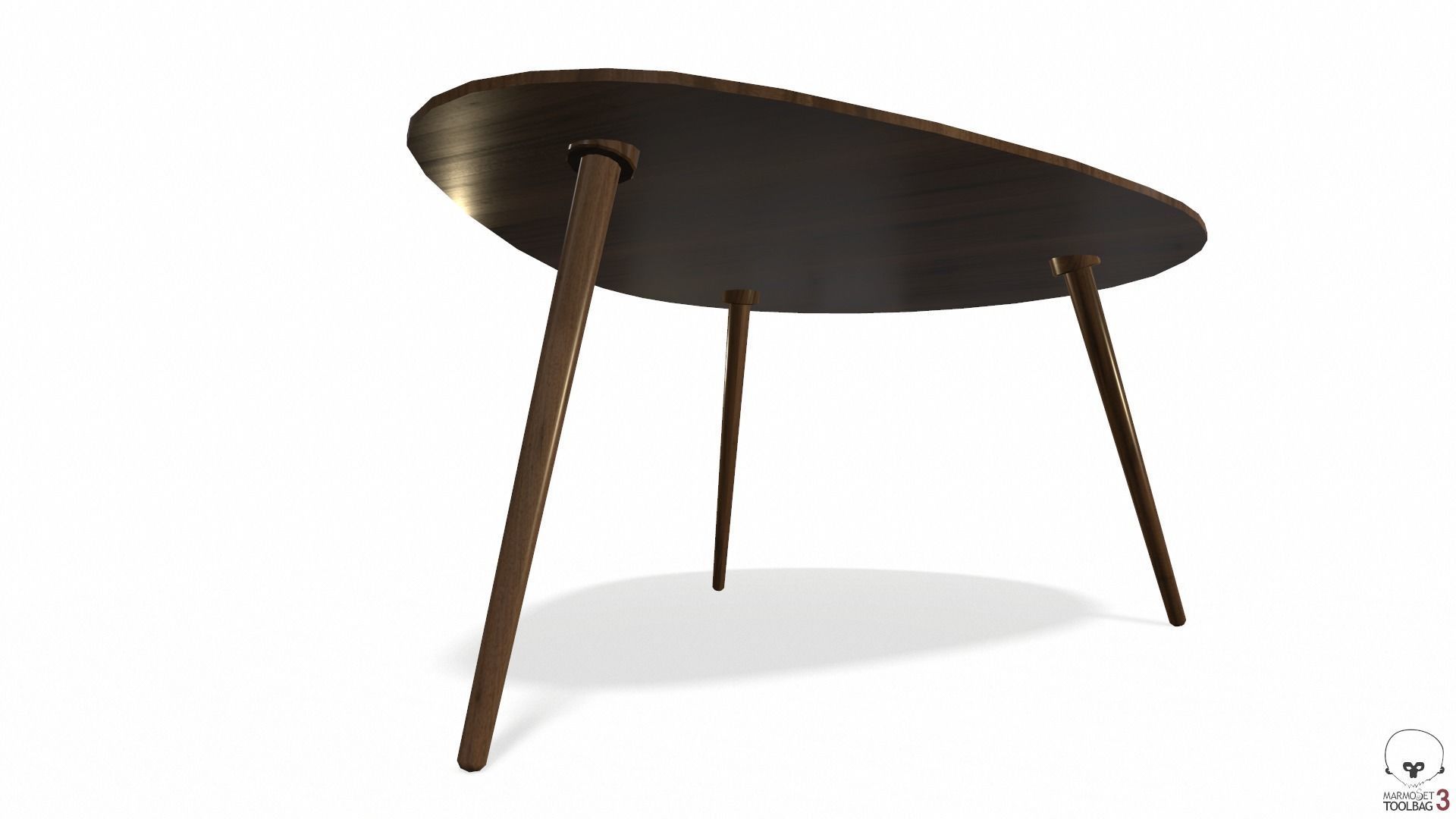 Article Amoeba Wood Coffee Table Lowpoly model Low-poly 3D model_10