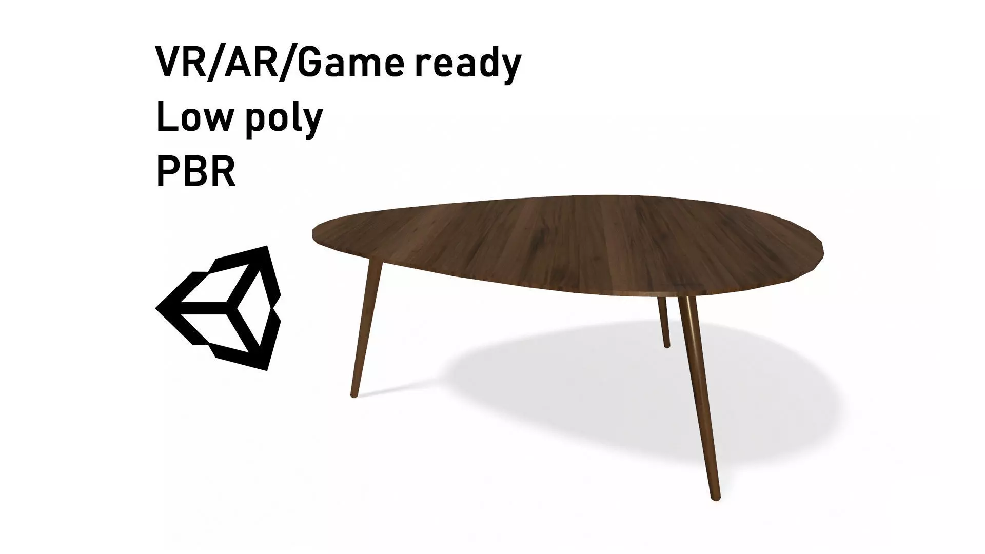 Article Amoeba Wood Coffee Table Lowpoly model Low-poly 3D model_0