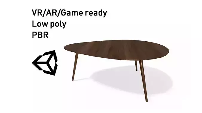 Article Amoeba Wood Coffee Table Lowpoly model
